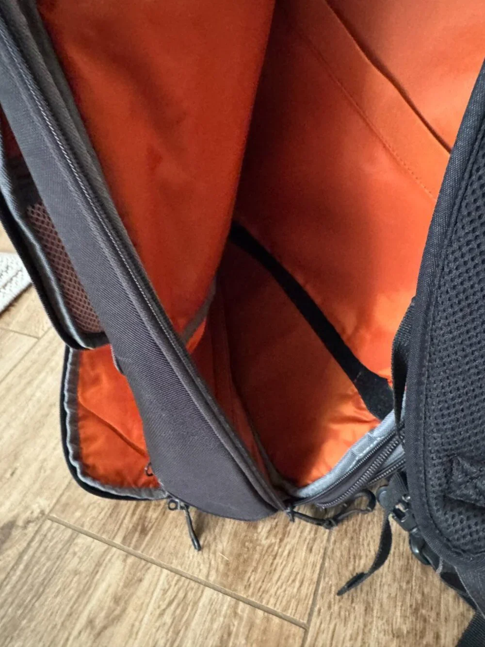 eBags Professional Travel Backpack Black & Orange Laptop Organizer, Carry On Bag